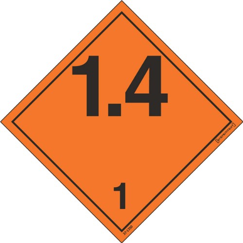 Skylt ADR explosiva ämnen nr 1.4 1 självhäftande