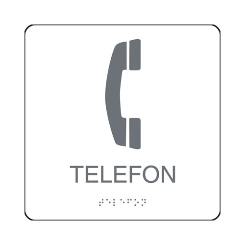 Skylt taktil telefon 