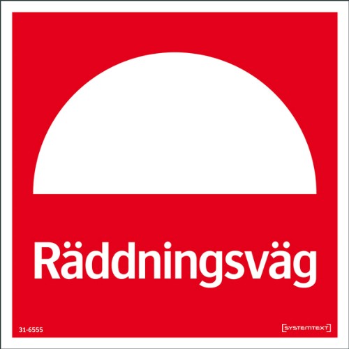 Skylt räddningsväg