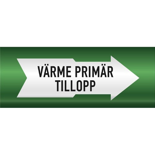 Rörmärkning VVS Värme primär tillopp