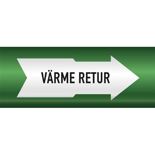 Rörmärkning VVS Värme retur
