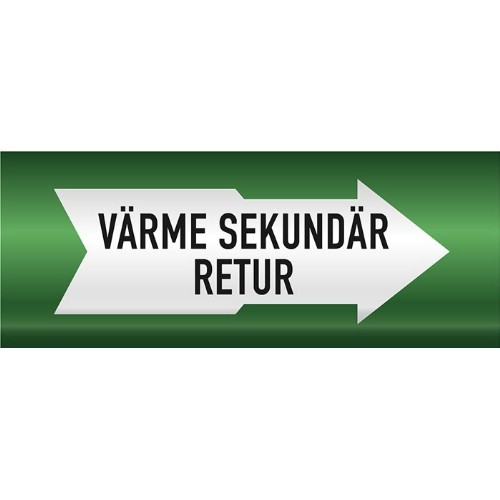 Rörmärkning VVS Värme sekundär retur