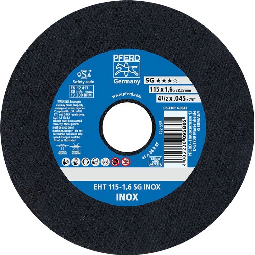 Kapskiva PFERD EHT SG INOX Typ 41