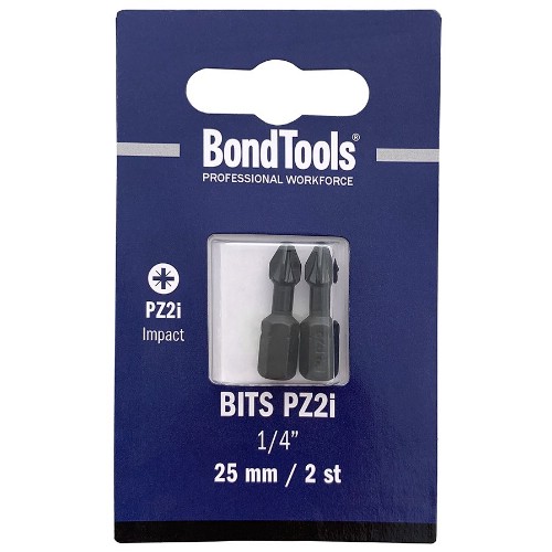 Bits 1/4" PZ impact BONDTOOLS 25 mm