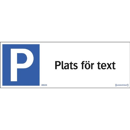 Skylt special parkering