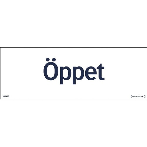 Skylt öppet