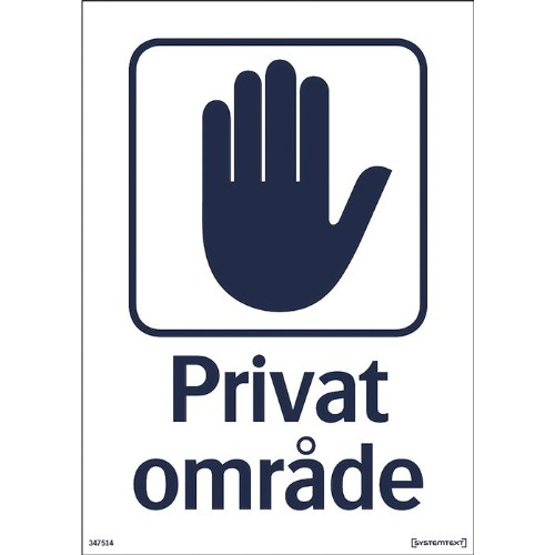Skylt privat område