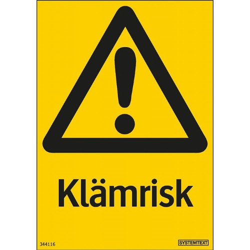 Skylt klämrisk